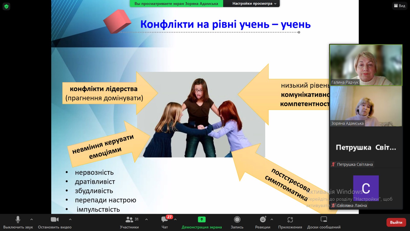 Конфлікти на рівні учень-учень